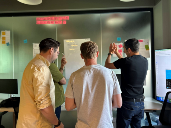 Our interdisciplinary team of Service Designers hard at work during a design sprint